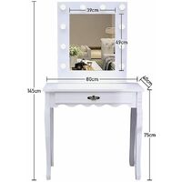 Dressing table - dressing table mirror, makeup table, vanity table - white