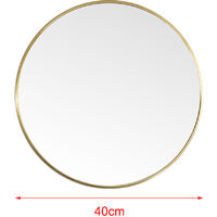 Modern Slim Frame Round Mirror, Gold 40cm