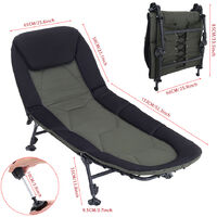 Folding Outdoor Sun Lounger Recliner Chair Padded Bed Fishing Camping Garden