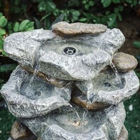 Natural Slate Garden Water Feature Outdoor LED Fountain Waterfall Electric Powered