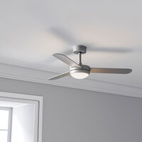 42'' Silver Ceiling Fan with LED Light Kit, 3 Blades and Remote Control