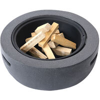 Round Fire Pit Outdoor Heater Garden Barbecue Wood Log Charcoal Burner BBQ Grill