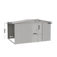 8ft x 6ft Metal Garden Tools Shed With Firewood Log Storage-Dark Grey