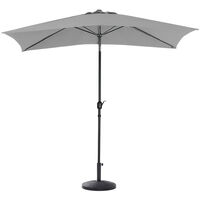 2x3M Parasol Umbrella Patio Sun Shade Crank Tilt with Round Base, Light Grey