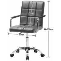 Mid Back Faux Leather Swivel Office Chair, Grey