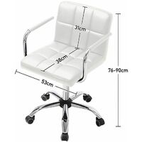 Low Back Faux Leather Swivel Office Chair, White