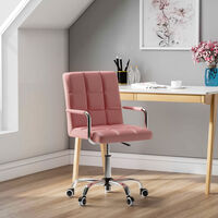 Mid Back Faux Leather Swivel Office Chair, Pink