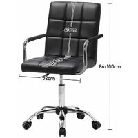 Mid Back Faux Leather Swivel Office Chair, Black