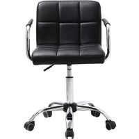 Low Back Faux Leather Swivel Office Chair, Black