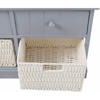 Hallway Bench Shoe Rack Storage Cabinet Baskets Drawers Organiser Cushion Seat, Grey