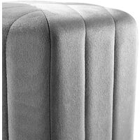 Velvet Upholstered Dressing Table Stool Vanity Chair Footstool Footrest, Grey