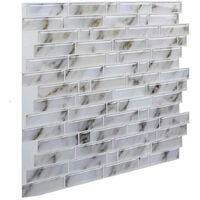 Livingandhome 3D Mosaic Waterproof Self-adhesive Wall Tile Brick Sticker, N 10.62x10inch