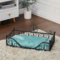 Comfy Luxury Puppy Bed Metal Iron Dog Cat Padded Bed Pet Sofa Couch Cushion Nest