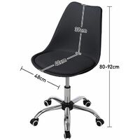 Adjustable Swivel Office Chair PU Padded, Black
