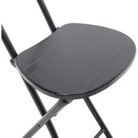 Livingandhome Dining Furniture Sets Set of 2 Foldable Dining Chair with 60CM Square Foldable Dining Table, Black