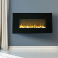 Livingandhome 37 inch LED Electric Wall Mounted Fireplace 3 Flame Colours