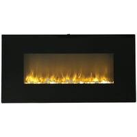 Livingandhome 37 inch LED Electric Wall Mounted Fireplace 3 Flame Colours