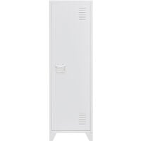 Metal Filing Cabinet Unit FreeStanding Cupboard Tall Garage Parts Hardware Shelf, White