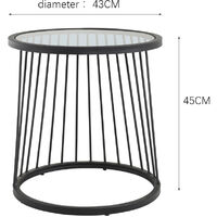 Modern Round Tempered Glass Coffee Table Sofa Side Table