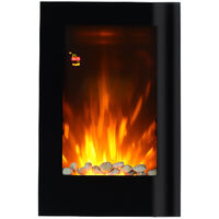 Livingandhome Vertical Wall Mount Electric LED Fireplace Space Heater