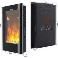 Livingandhome Vertical Wall Mount Electric LED Fireplace Space Heater