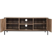 Industrial TV Stand Media Console Table Unit 2 Door Storage Cabinet Furniture