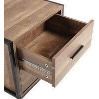 Wood Nightstand 2 Drawers Cabinet Storage Beside Table