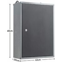 Metal Wall Mounted Hanging Tool Box Storage Cabinet Tools Chest Garage Cupboard