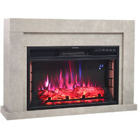 Livingandhome 2KW Large LED Standing Electric Fireplace 7 Flame Colours with Remote Control