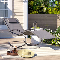 Garden sun lounger with cushion, Sun lounger chair, Outdoor U-shaped chair