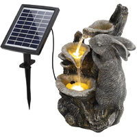 Solar Powered Garden Water Feature Fountain LED Lights Outdoor Statues