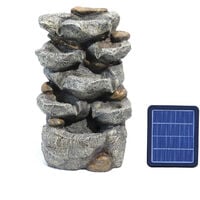Outdoor Fountain Water Feature Waterfall Solar Powered