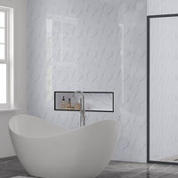 5 Pcs PVC Shower Wall Panels Stone Effect Bathroom 2600 x 250MM, A