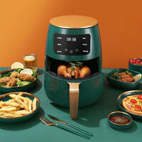4.5L Electric Air Fryer With Non-Stick Basket LCD Digital Screen,Green