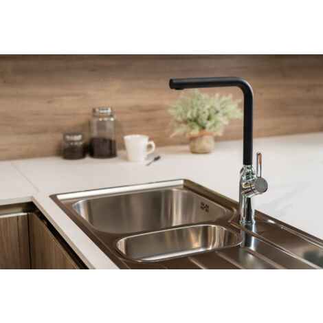 Rubinetto Miscelatore Monocomando Da Cucina Cromato Con Leva Laterale - Foto 6