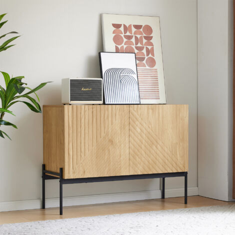 URBAN MEUBLE Buffet avec 2 portes et pieds en métal, buffet design linéaire 1004070cm (1/5)