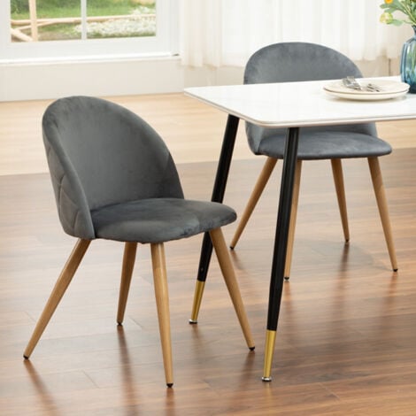 Wahson Chaises Salle à Manger en Velour, Chaise en Bois Massif Chaises Lot  de 2 Chaise pour Restaurant, Gris : : Cuisine et Maison