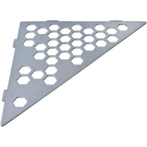 U-Tile – Étagère de douche en acier inox 20,4 x 20,4 cm – Triangulaire sans perçage – Fixation facile entre joints de carrelage (1/5)