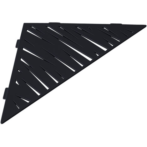 Etagère de douche en acier inox noir 20,4 x 20,4 cm x 2 mm - Triangulaire design Tiger - fixation sans perçage (1/5)