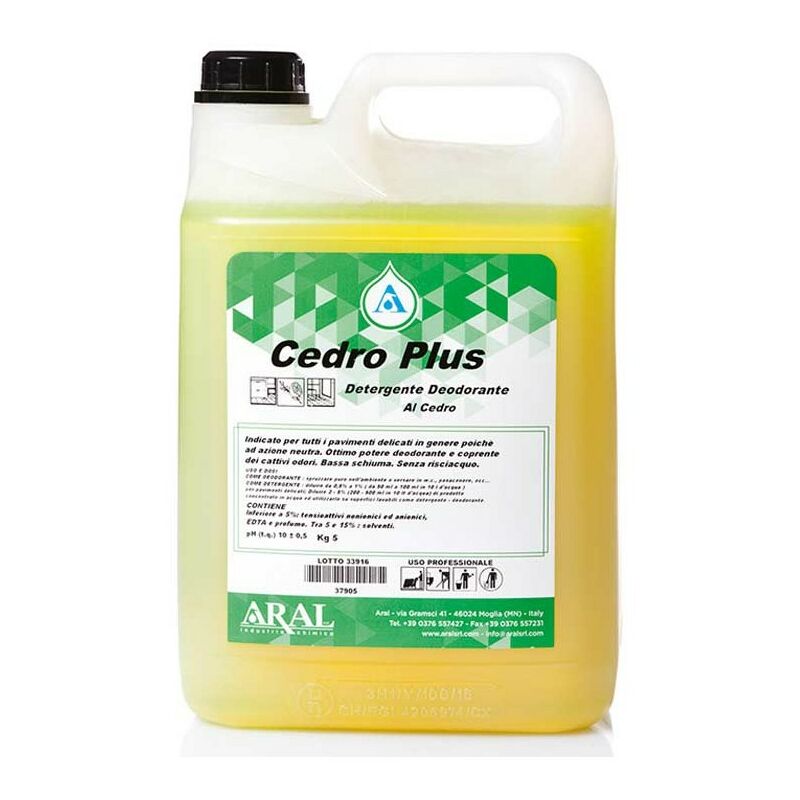 Lavapavimenti Concentrato Profumato per la Casa Cedro Plus Aral Scatola 4 pz  da 5 Kg Italiano