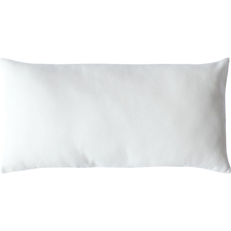 Coussin non déhoussable en coton uni Blanc 30x50 cm