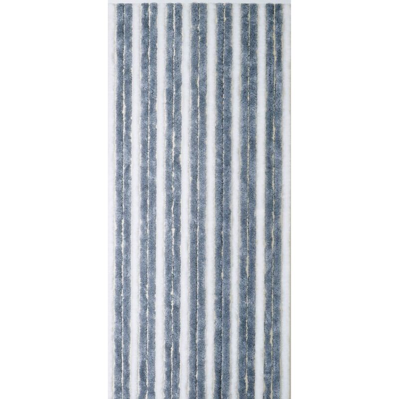 RIDEAU DE PORTE CHENILLE BICOLORE 90X210CM GRIS