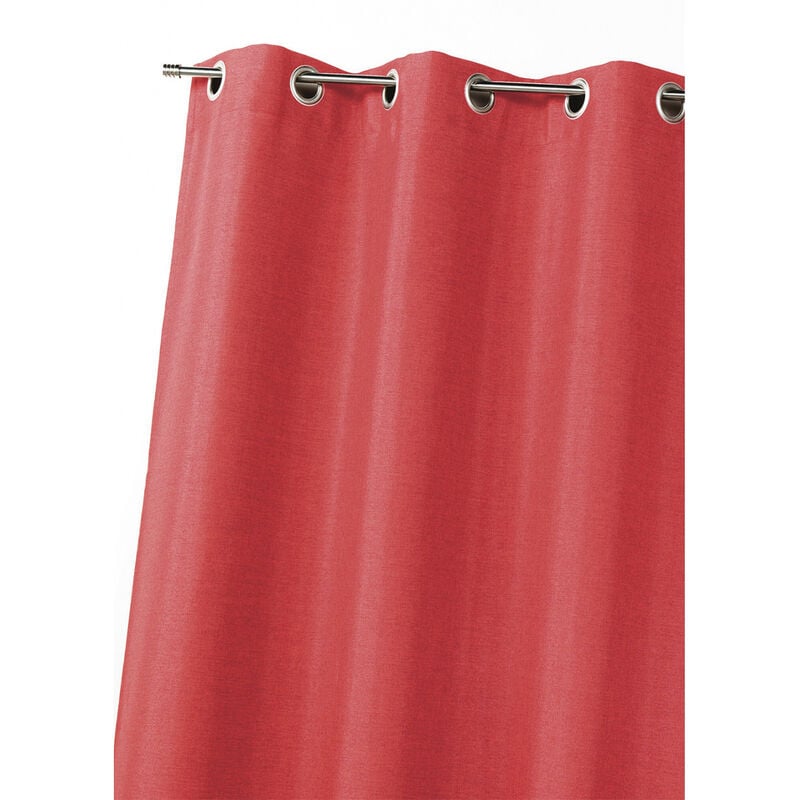Rideau uni occultant et isolant thermique avec doublure polaire Rouge  Orangé 140 x 260 cm