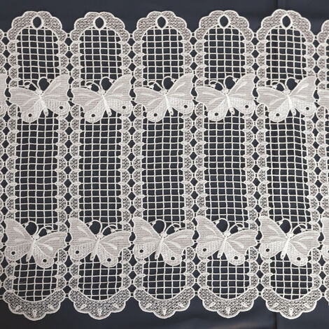 Brise bise papillons en macramé Ecru 30x120 cm