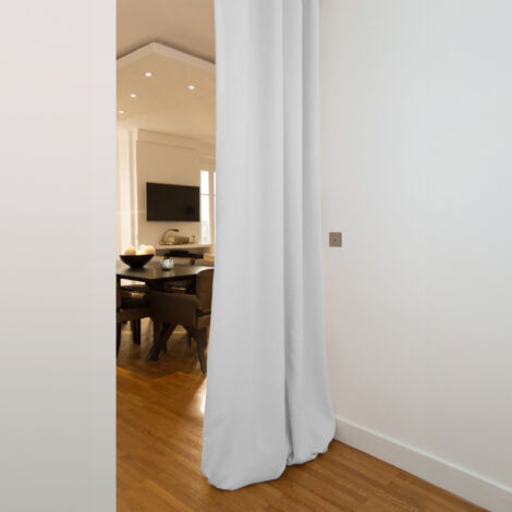 Rideau Séparateur de Pièce à galon et ourlet Blanc 145x250 cm (1/4)