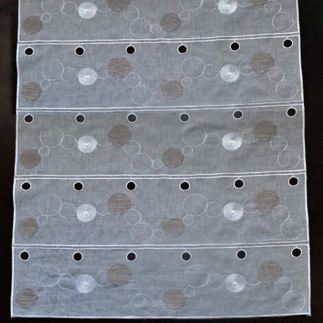 Modulable brodé de guirlandes circulaires Taupe 60x120 cm