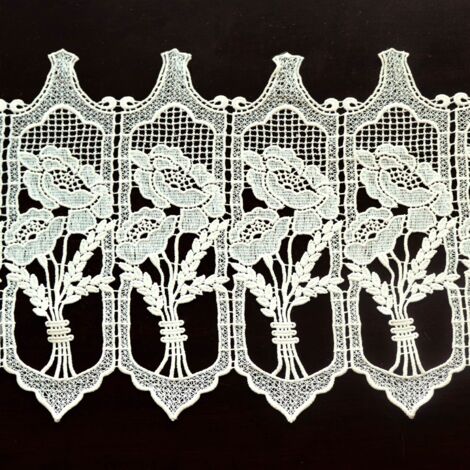 Brise bise macramé au bouquet fleuri Ecru 90x60 cm
