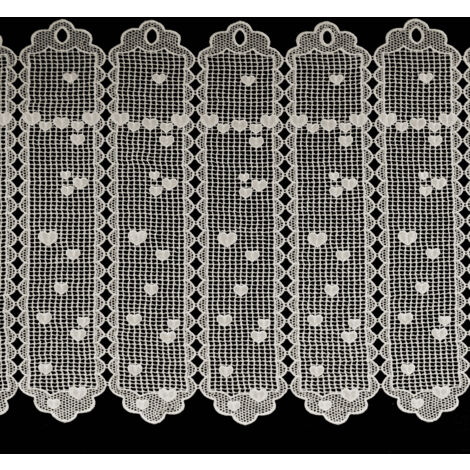 Brise bise en macramé au style romantique Ecru 90x45 cm