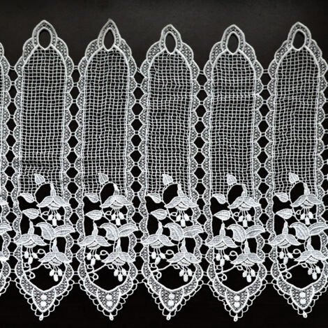 Brise bise en macramé esprit fleuri Blanc 90x120 cm