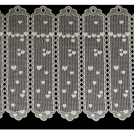 Brise bise en macramé au style romantique Ecru 30x45 cm